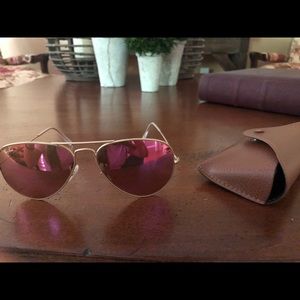 Pink Ray-Ban Aviator Flash Lenses -Gold frame